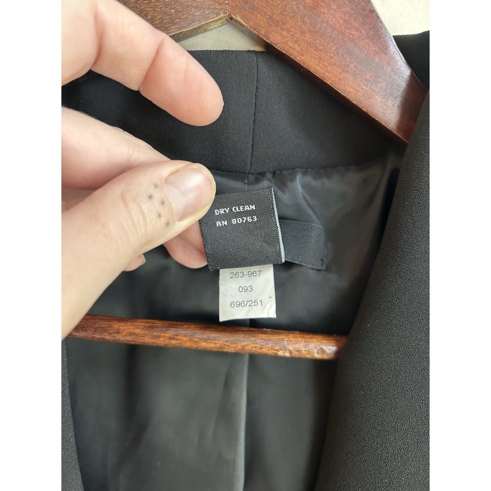 Y2K Body By Victoria Black Blazer Jacket 4 Strong Shoulder Single Button Edgy - Picture 9 of 9